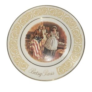 Avon Betsy Ross Plate Patriot Flagmaker with founding members of Congress 1973